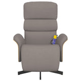 Fauteuil inclinable de massage avec repose-pieds taupe tissu