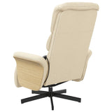 Fauteuil inclinable de massage avec repose-pieds crème tissu