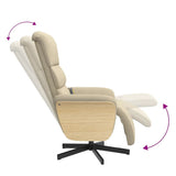 Fauteuil inclinable de massage avec repose-pieds crème tissu