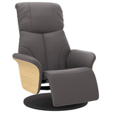 Fauteuil inclinable avec repose-pieds gris similicuir