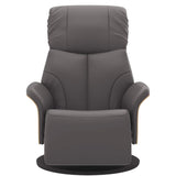 Fauteuil inclinable avec repose-pieds gris similicuir