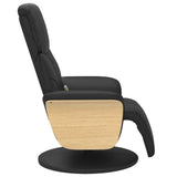 Fauteuil inclinable de massage repose-pieds noir similicuir