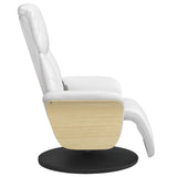Fauteuil inclinable de massage repose-pieds blanc similicuir