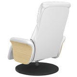 Fauteuil inclinable de massage repose-pieds blanc similicuir