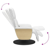Fauteuil inclinable de massage repose-pieds blanc similicuir