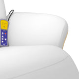 Fauteuil inclinable de massage repose-pieds blanc similicuir