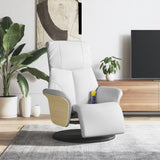 Fauteuil inclinable de massage repose-pieds blanc similicuir