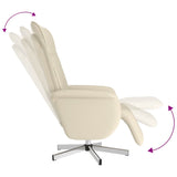 Fauteuil inclinable avec repose-pieds crème similicuir