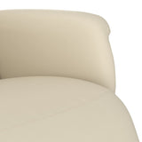 Fauteuil inclinable avec repose-pieds crème similicuir