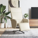 Fauteuil inclinable avec repose-pieds crème similicuir