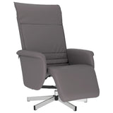 Fauteuil inclinable avec repose-pieds gris similicuir