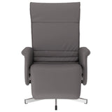 Fauteuil inclinable avec repose-pieds gris similicuir