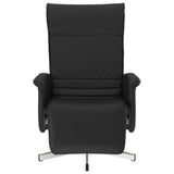 Fauteuil inclinable avec repose-pieds noir similicuir
