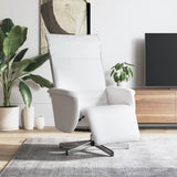 Fauteuil inclinable avec repose-pieds blanc similicuir