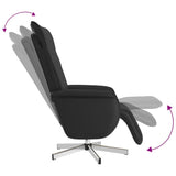 Fauteuil inclinable de massage repose-pieds noir similicuir