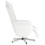 Fauteuil inclinable de massage repose-pieds blanc similicuir