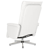 Fauteuil inclinable de massage repose-pieds blanc similicuir