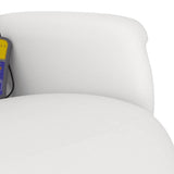 Fauteuil inclinable de massage repose-pieds blanc similicuir