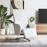 Fauteuil inclinable de massage repose-pieds blanc similicuir