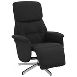 Fauteuil inclinable avec repose-pieds noir tissu