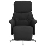 Fauteuil inclinable avec repose-pieds noir tissu