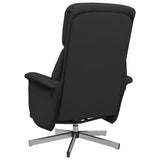 Fauteuil inclinable avec repose-pieds noir tissu