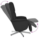 Fauteuil inclinable avec repose-pieds noir tissu