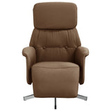 Fauteuil inclinable avec repose-pieds marron tissu