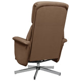 Fauteuil inclinable avec repose-pieds marron tissu