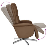 Fauteuil inclinable avec repose-pieds marron tissu