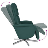 Fauteuil inclinable avec repose-pieds vert foncé tissu