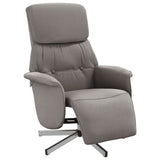 Fauteuil inclinable avec repose-pieds taupe tissu