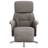 Fauteuil inclinable avec repose-pieds taupe tissu