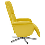 Fauteuil inclinable avec repose-pieds jaune clair tissu