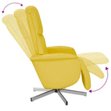 Fauteuil inclinable avec repose-pieds jaune clair tissu