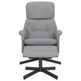 Fauteuil inclinable avec repose-pied gris clair tissu