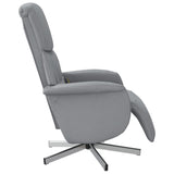 Fauteuil inclinable de massage et repose-pieds gris clair tissu