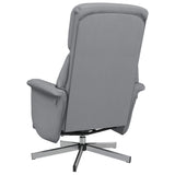 Fauteuil inclinable de massage et repose-pieds gris clair tissu