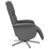 Fauteuil inclinable de massage et repose-pieds gris foncé tissu