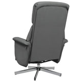 Fauteuil inclinable de massage et repose-pieds gris foncé tissu
