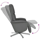 Fauteuil inclinable de massage et repose-pieds gris foncé tissu