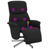 Fauteuil inclinable de massage avec repose-pieds noir tissu