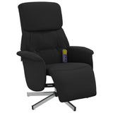 Fauteuil inclinable de massage avec repose-pieds noir tissu
