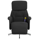 Fauteuil inclinable de massage avec repose-pieds noir tissu