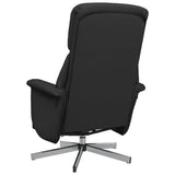 Fauteuil inclinable de massage avec repose-pieds noir tissu
