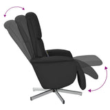 Fauteuil inclinable de massage avec repose-pieds noir tissu