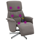 Fauteuil inclinable de massage avec repose-pieds taupe tissu