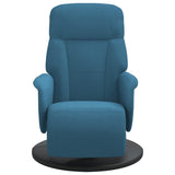 Fauteuil inclinable avec repose-pied bleu velours