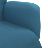 Fauteuil inclinable avec repose-pied bleu velours