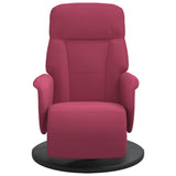 Fauteuil inclinable avec repose-pied rouge bordeaux velours
